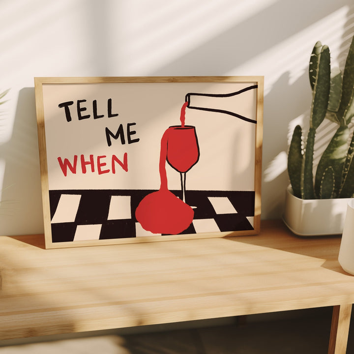 Kitchen Q - Vintage Tell Me When Drink Canvas