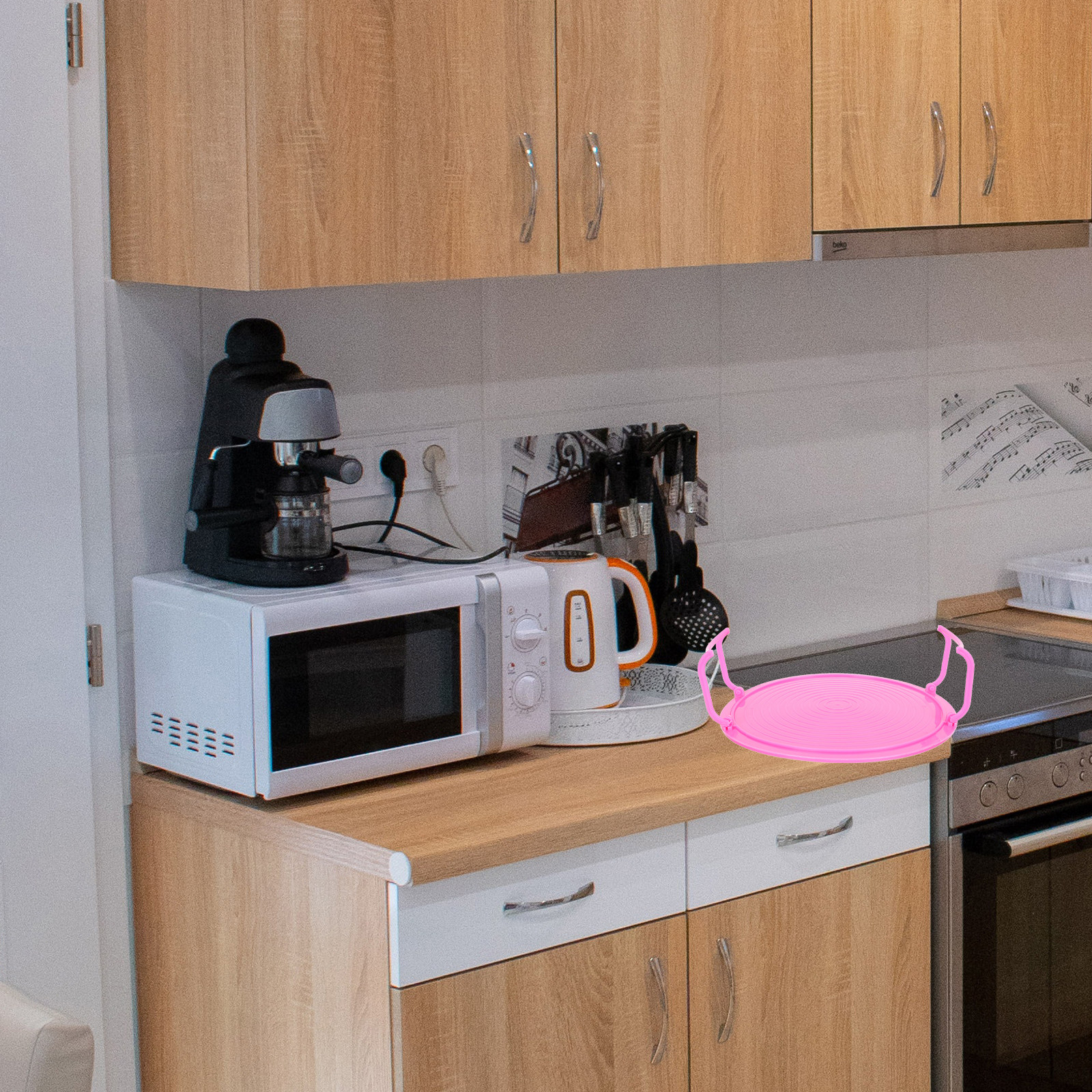 Kitchen Baking Tray Rack - 2Pcs Microwave Oven Food Tray PP