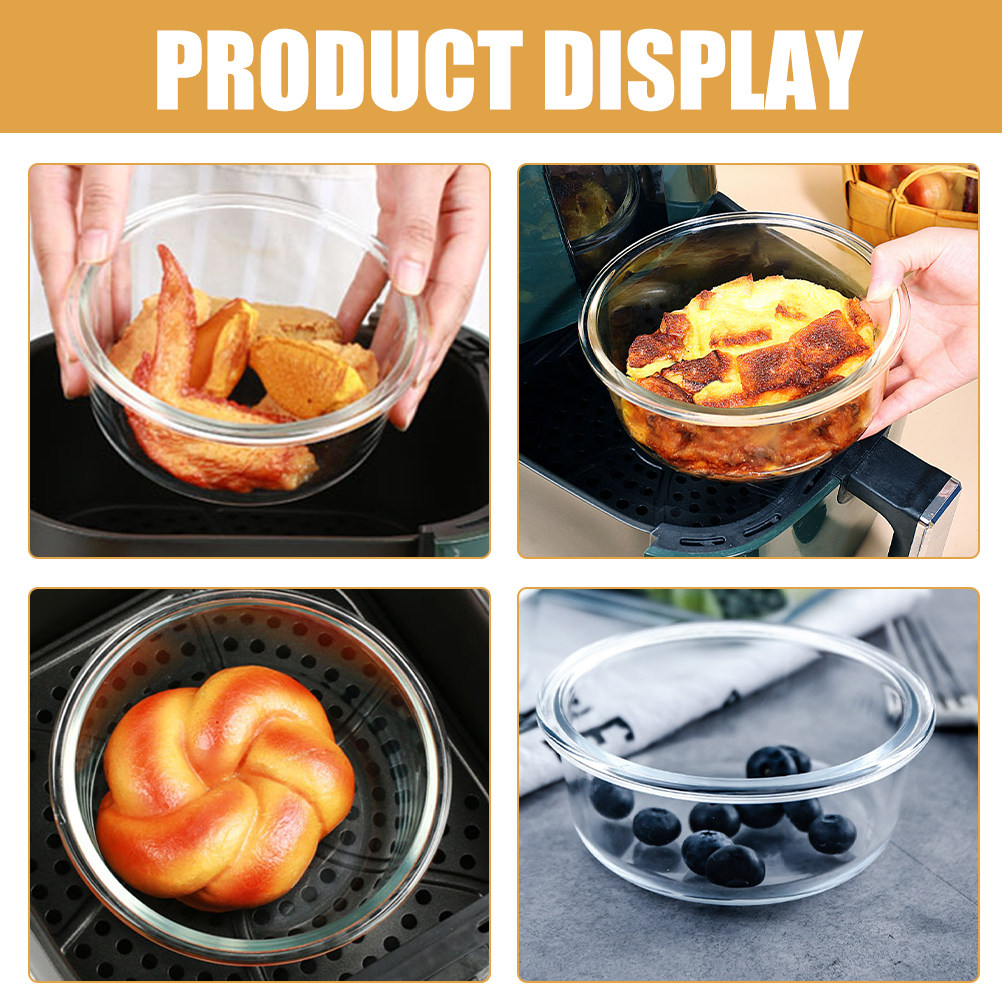 Kitchen Glass Baking Set - 2Pcs Tempered Glass Mixing Bowl Set