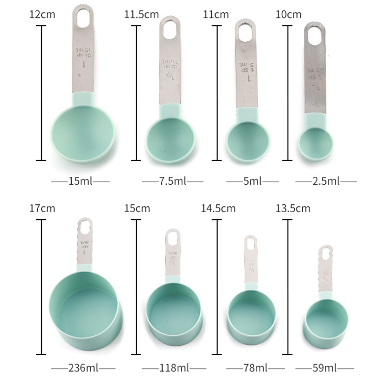 8PCS Measuring Cups Spoons Set - Kitchen Q ulasan dan harga