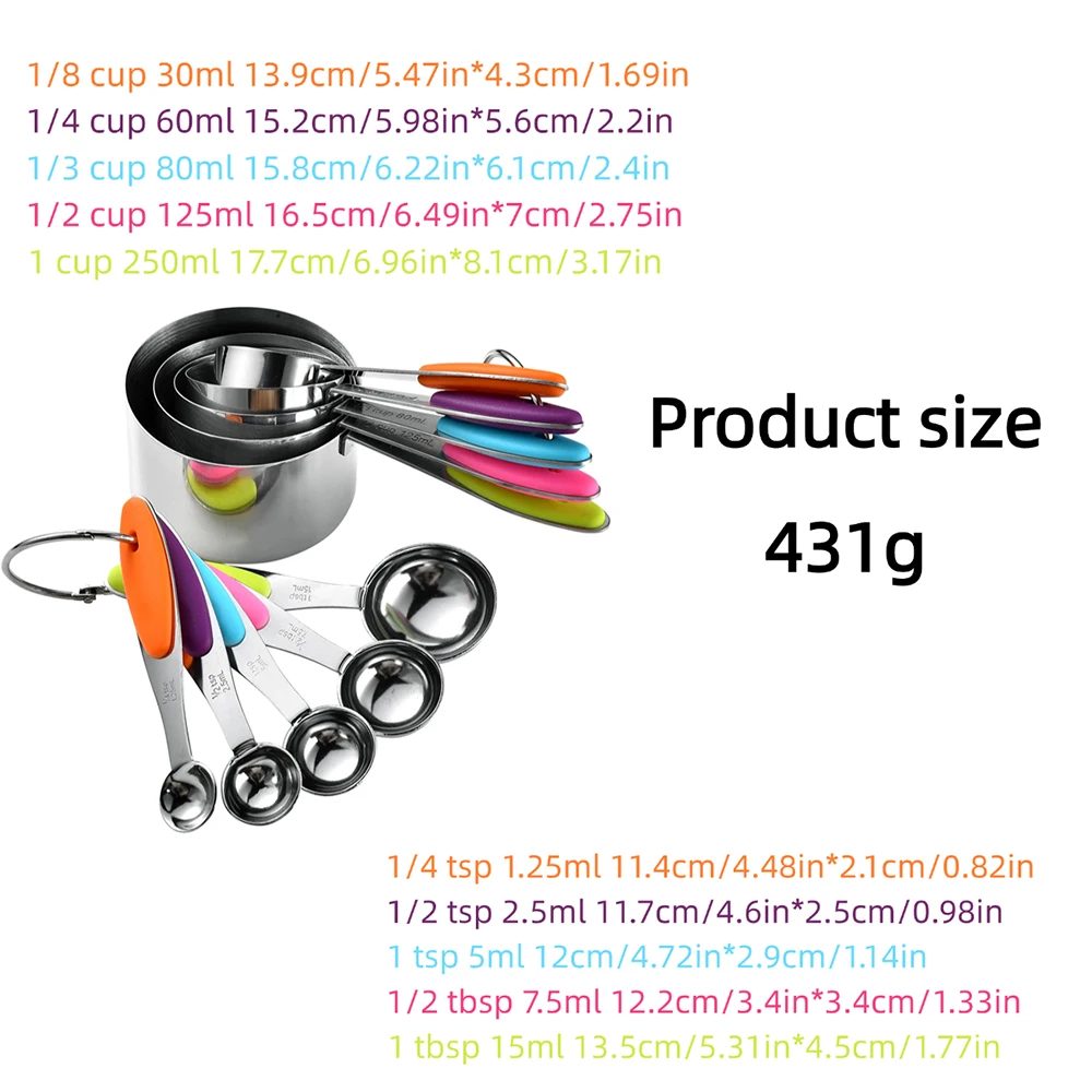 5/10Pcs Stainless Steel Measur - Kitchen Q ulasan dan harga