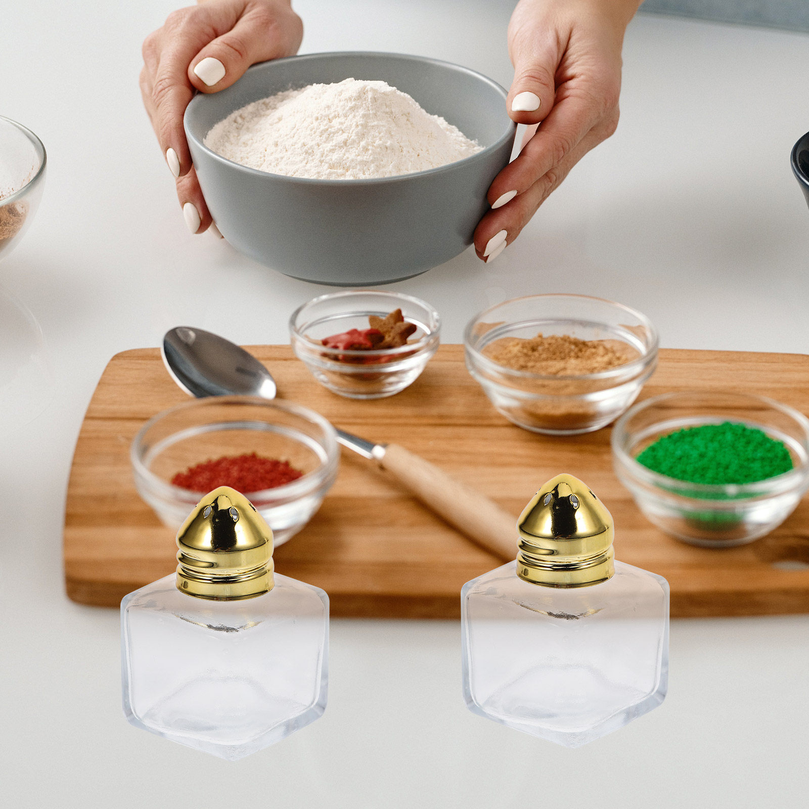 3Pcs Glass Condiment Bottles S - Kitchen Glass Baking Set ulasan dan harga