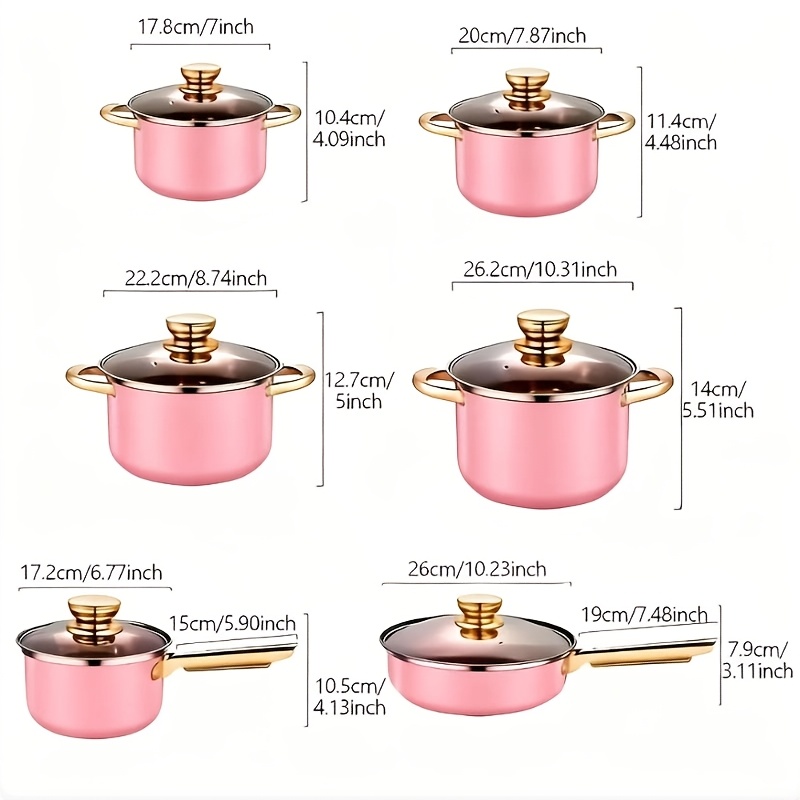 14pcs Stainless Steel Cookware - Kitchen Glass Baking Set ulasan dan harga