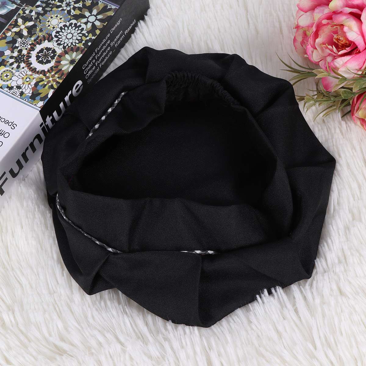 1pc Children Chef Hat Black Ad - Kitchen Baking ulasan dan harga