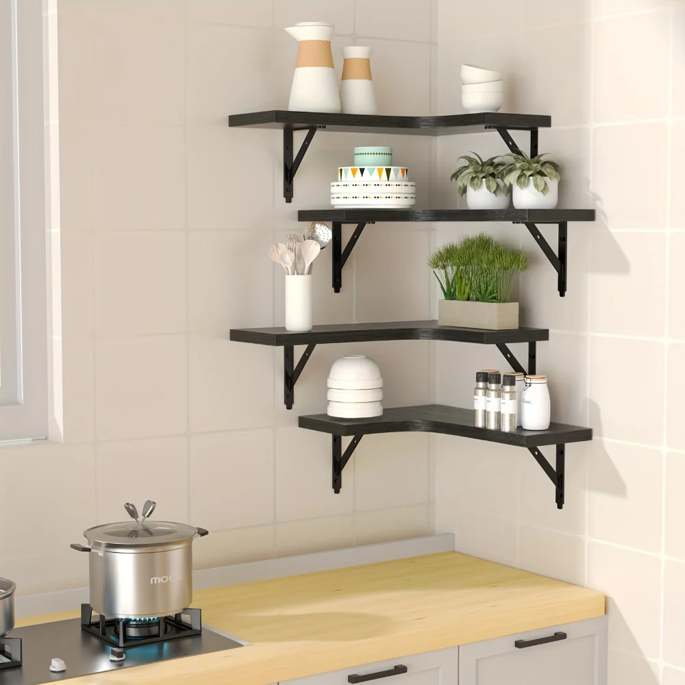 Natural Wood Grain Floating Sh - Kitchen Q ulasan dan harga