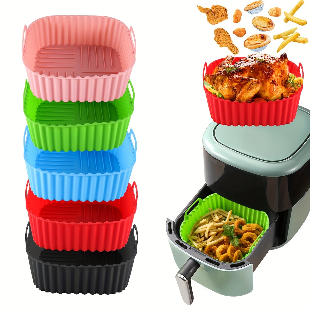 1 square silicone air fryer li - Kitchen Baking Products ulasan dan harga