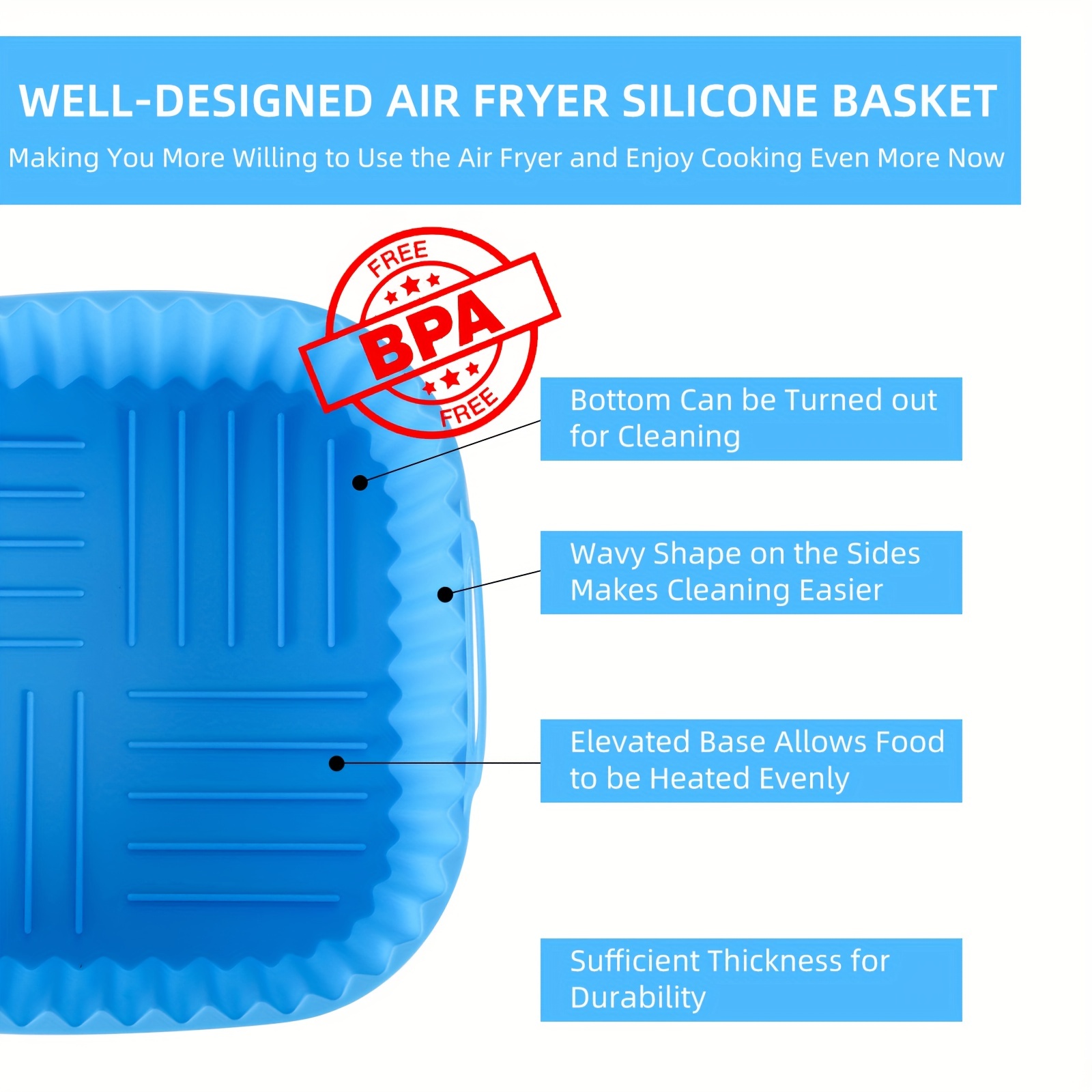 1 square silicone air fryer li - Kitchen Baking Products ulasan dan harga