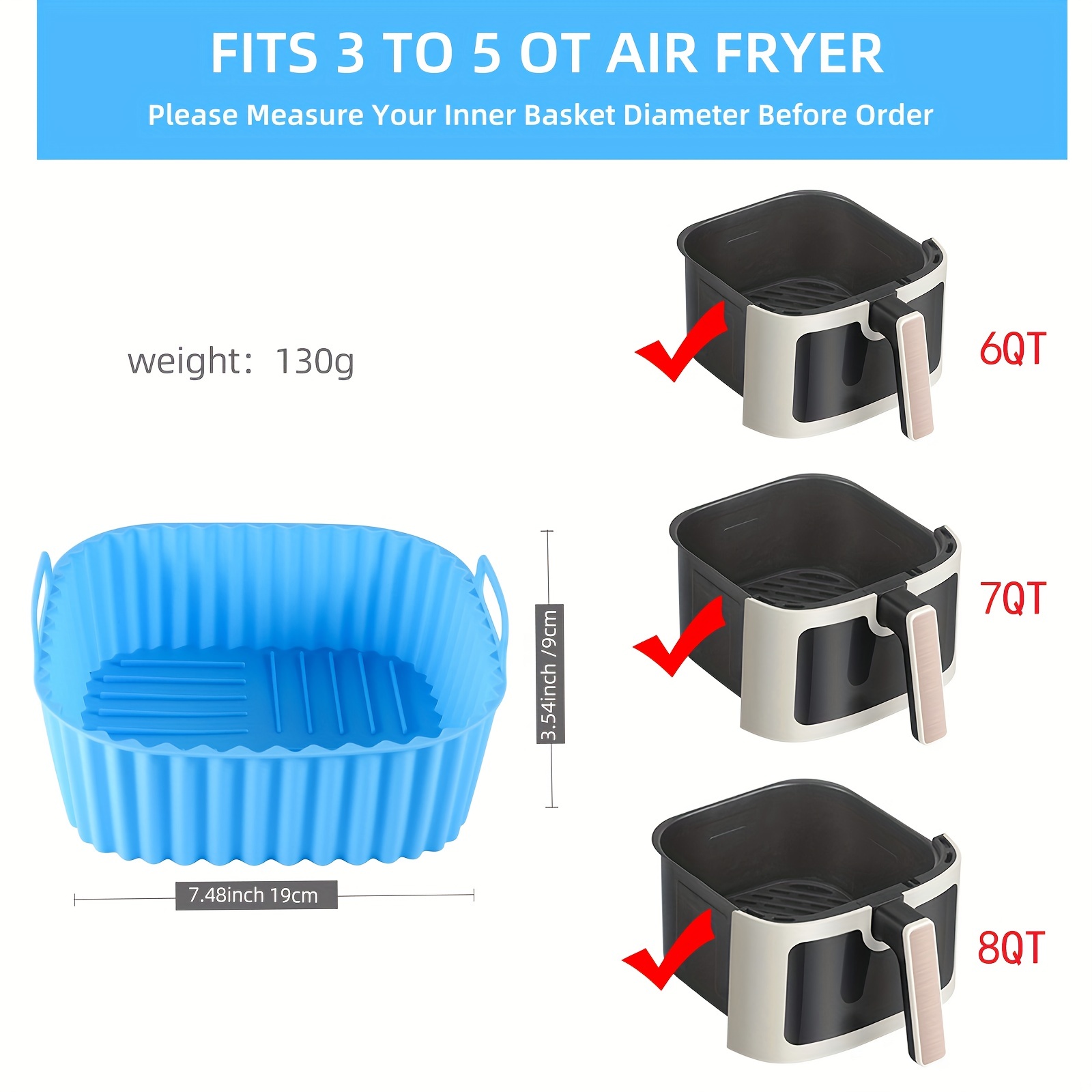 1 square silicone air fryer li - Kitchen Baking Products ulasan dan harga