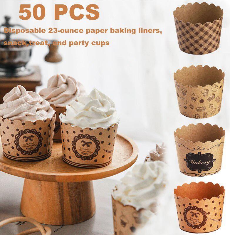 50Pcs/Pack Cupcake Paper Cups  - Kitchen Baking Paper ulasan dan harga