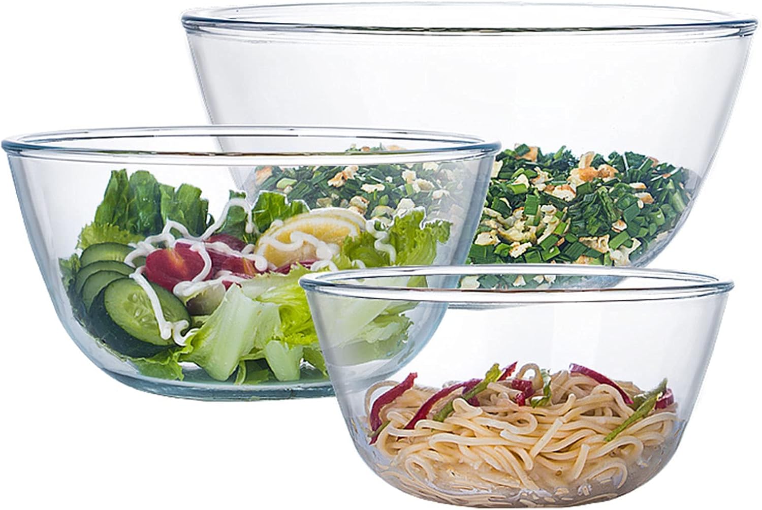 Glass Mixing Bowl Set of 3 for - Kitchen Glass Baking Set ulasan dan harga