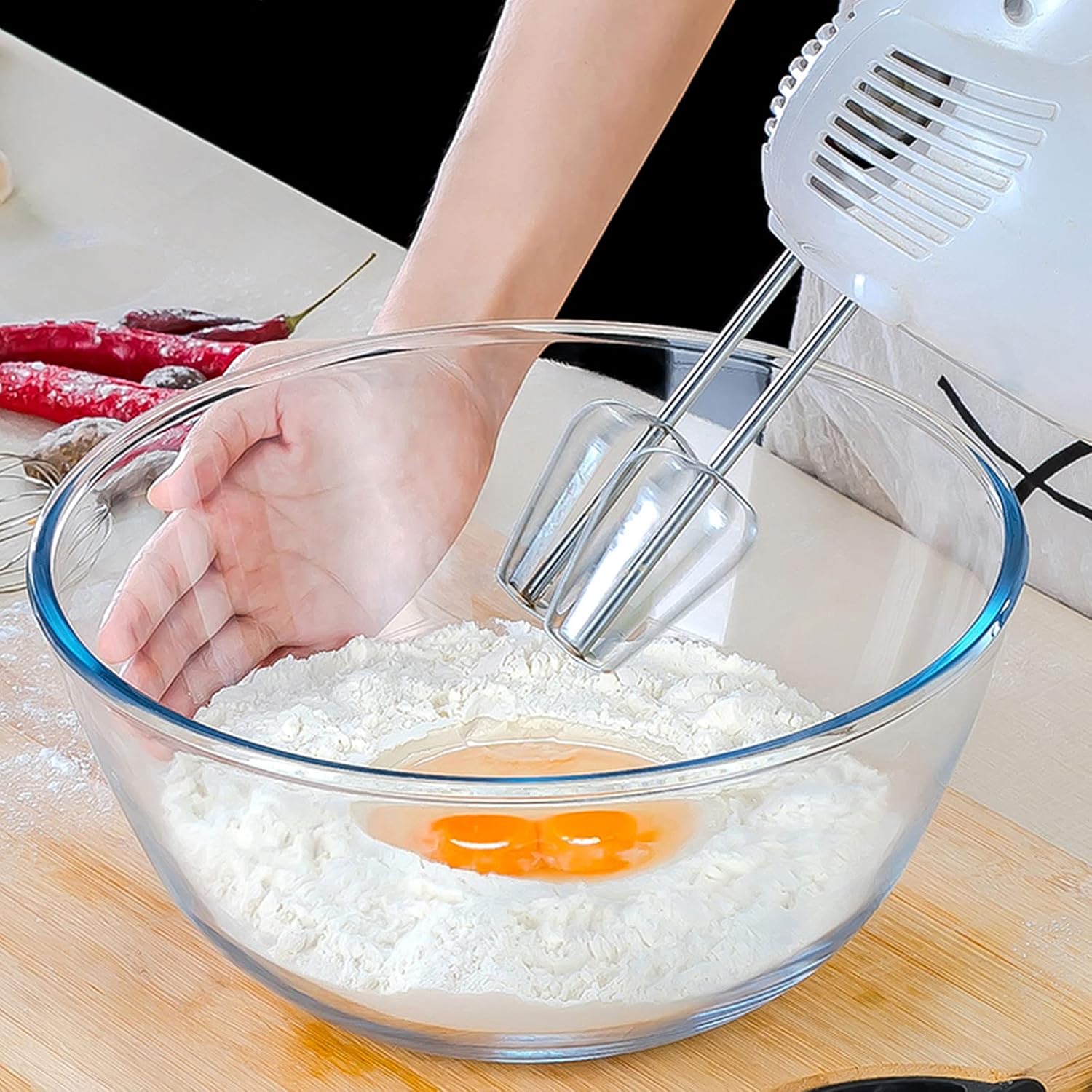 Glass Mixing Bowl Set of 3 for - Kitchen Glass Baking Set ulasan dan harga