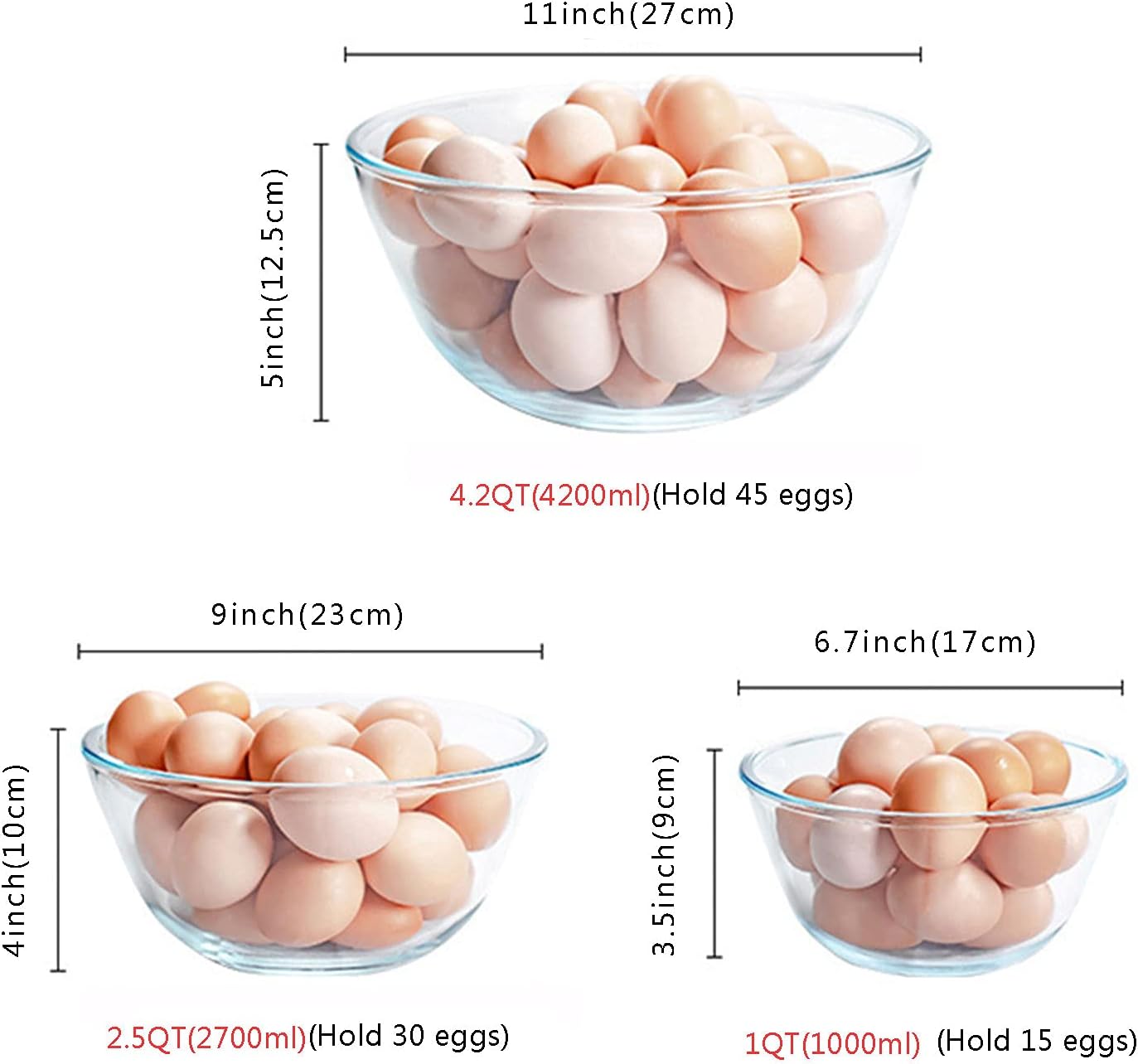 Glass Mixing Bowl Set of 3 for - Kitchen Glass Baking Set ulasan dan harga
