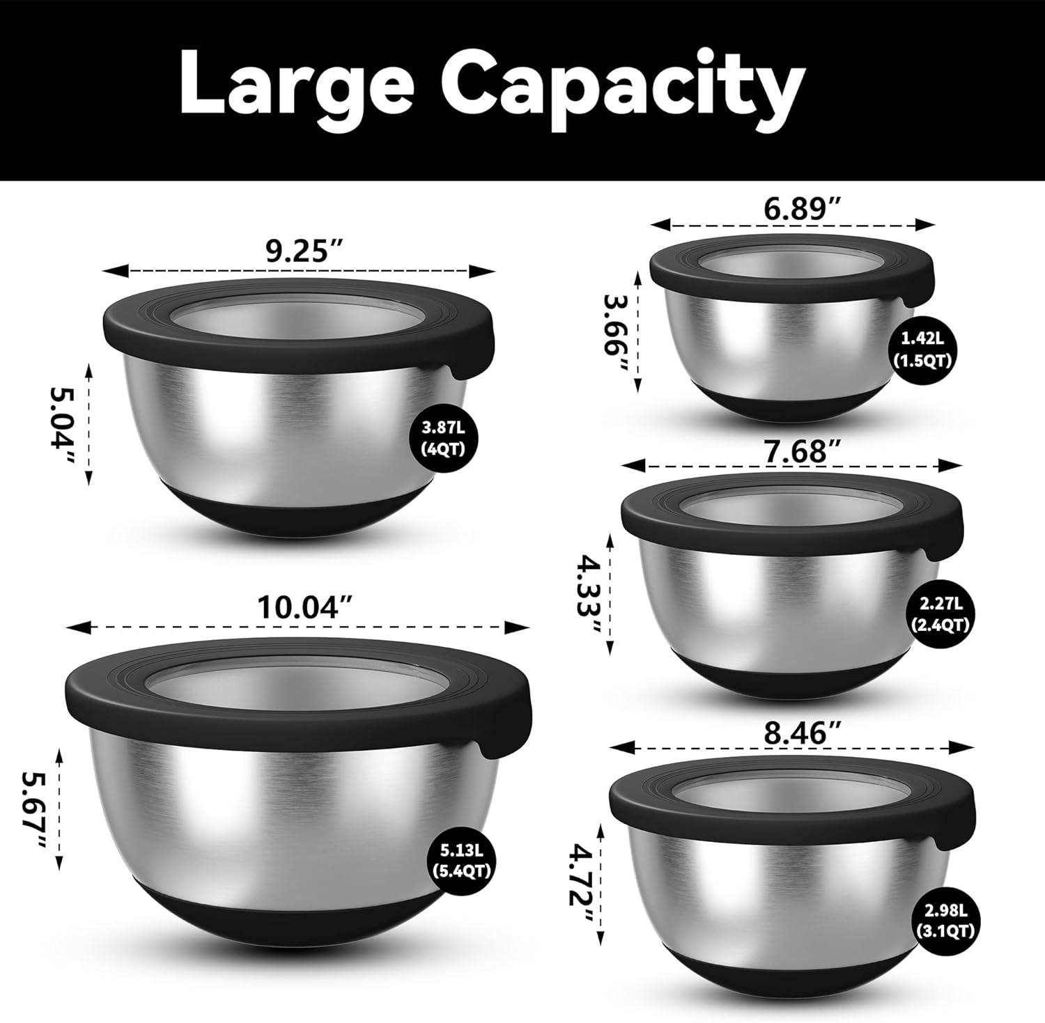 Stainless Steel Mixing Bowls w - Kitchen Baking Products ulasan dan harga