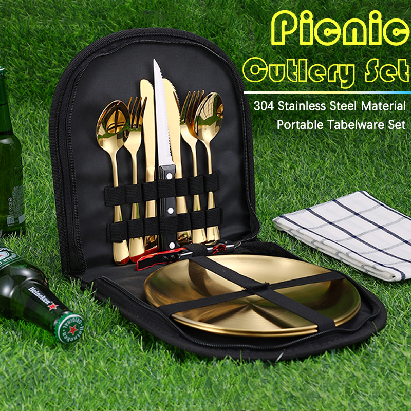 10Pcs Camping Tableware Set 30 - Kitchen Baking Utensil Set ulasan dan harga