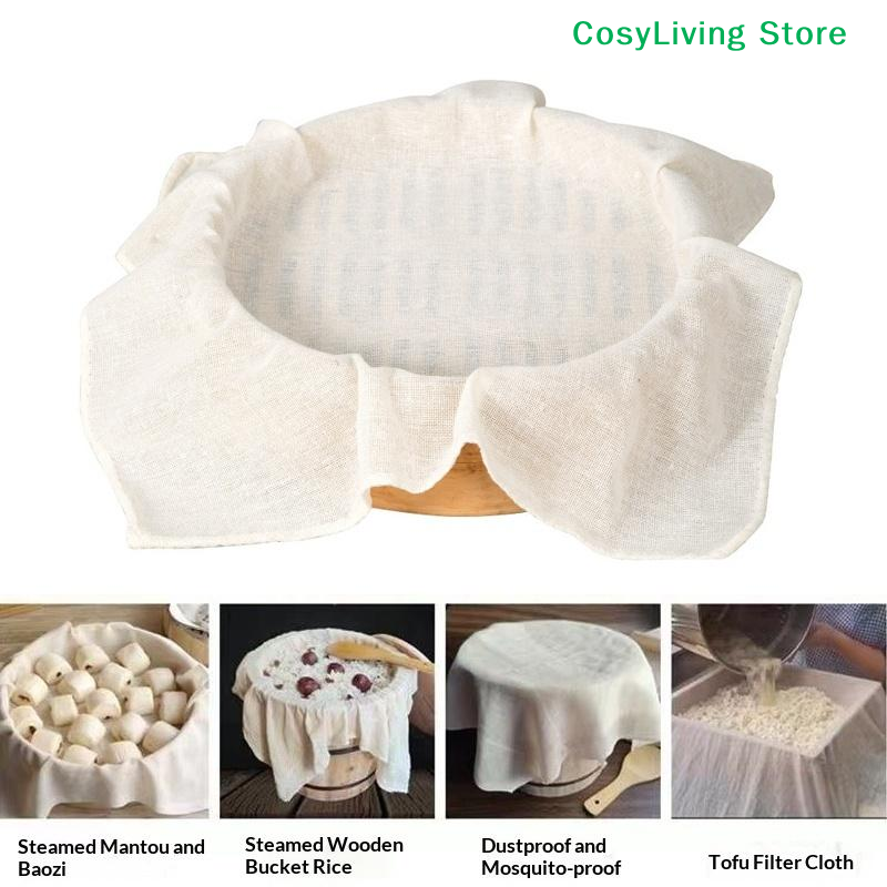 3Pcs Pure Round Cotton Steamer - Kitchen Baking Drawer ulasan dan harga