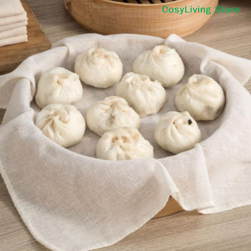 3Pcs Pure Round Cotton Steamer - Kitchen Baking Drawer ulasan dan harga