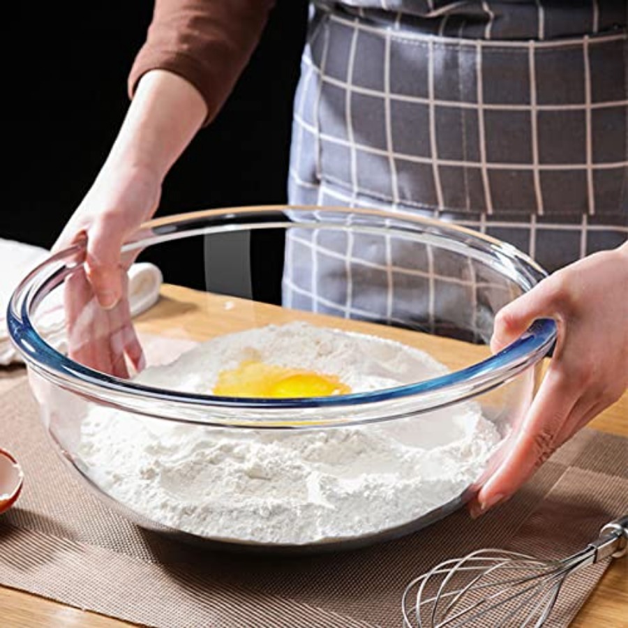 Glass Mixing Bowl Set with Air - Kitchen Glass Baking Set ulasan dan harga