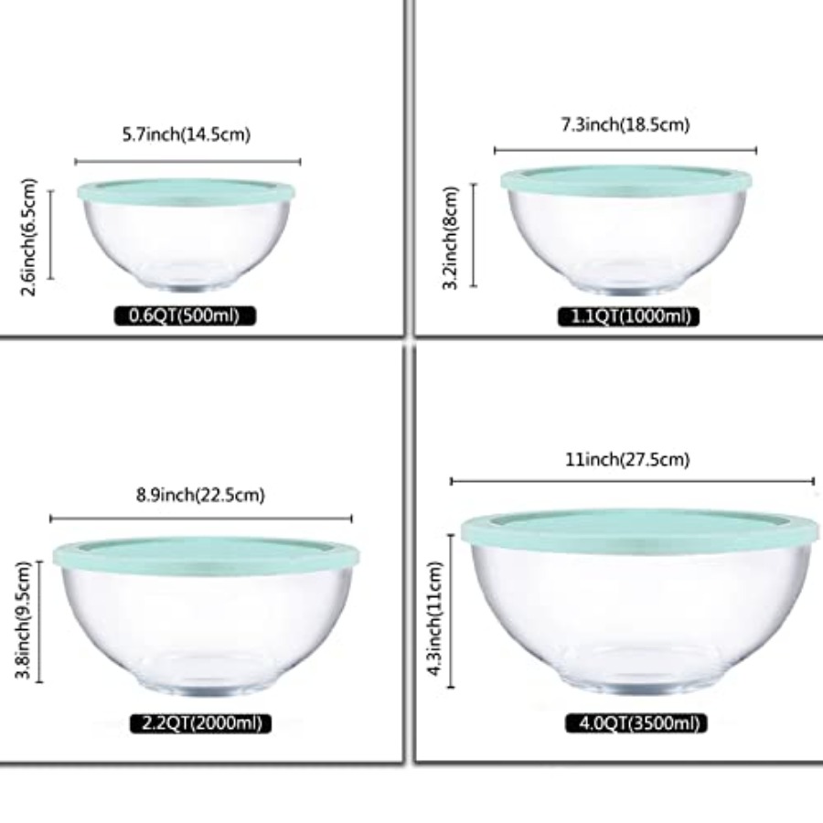 Glass Mixing Bowl Set with Air - Kitchen Glass Baking Set ulasan dan harga