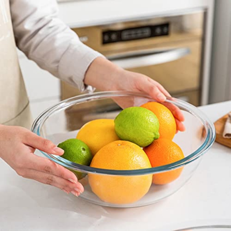 Glass Mixing Bowl Set with Air - Kitchen Glass Baking Set ulasan dan harga