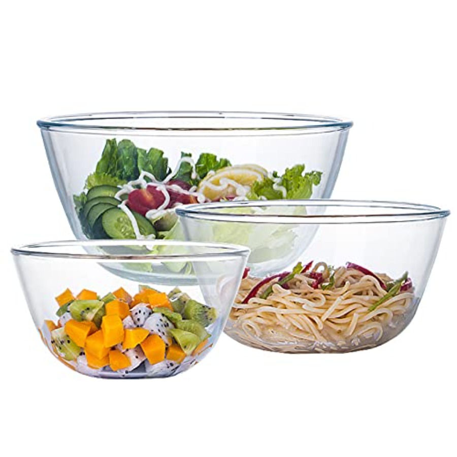 Glass Mixing Bowl Set for Baki - Kitchen Glass Baking Set ulasan dan harga