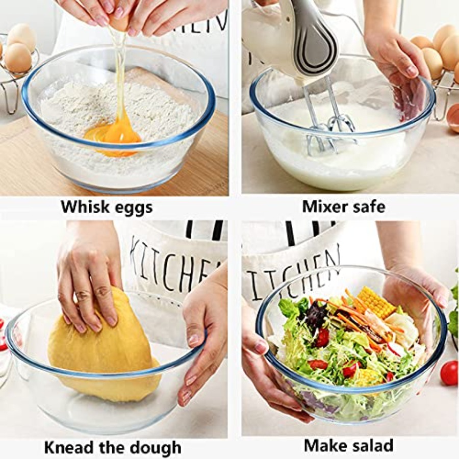 Glass Mixing Bowl Set for Baki - Kitchen Glass Baking Set ulasan dan harga