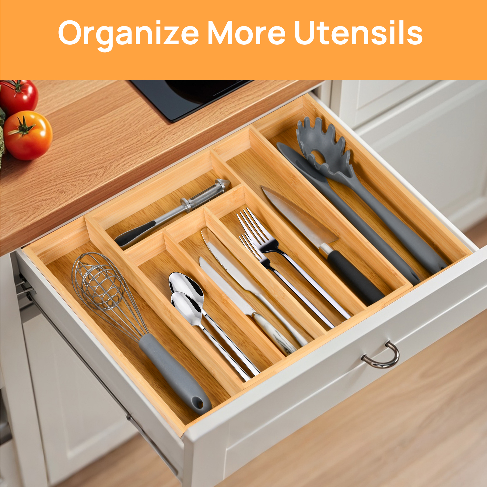 Bamboo Kitchen Drawer Organize - Kitchen Utensils ulasan dan harga