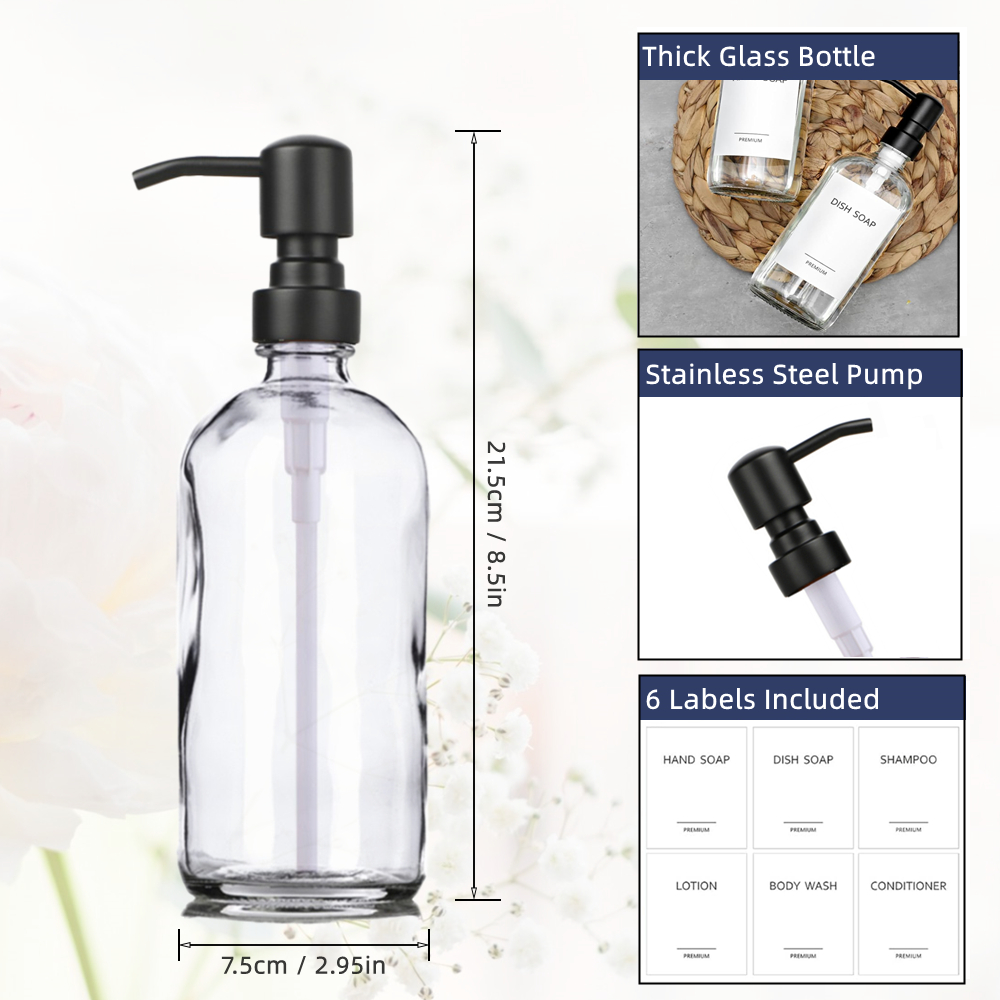 Clear Glass Soap Dispenser Set - Kitchen Baking Utensil Set ulasan dan harga