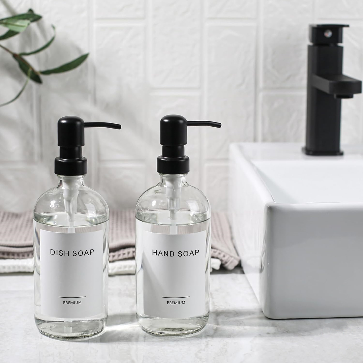 Clear Glass Soap Dispenser Set - Kitchen Baking Utensil Set ulasan dan harga