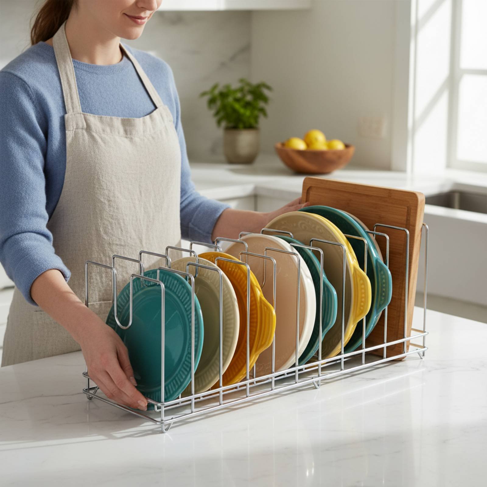 Pizza Pan Rack Space Saving Ba - Kitchen Baking Tray Rack ulasan dan harga
