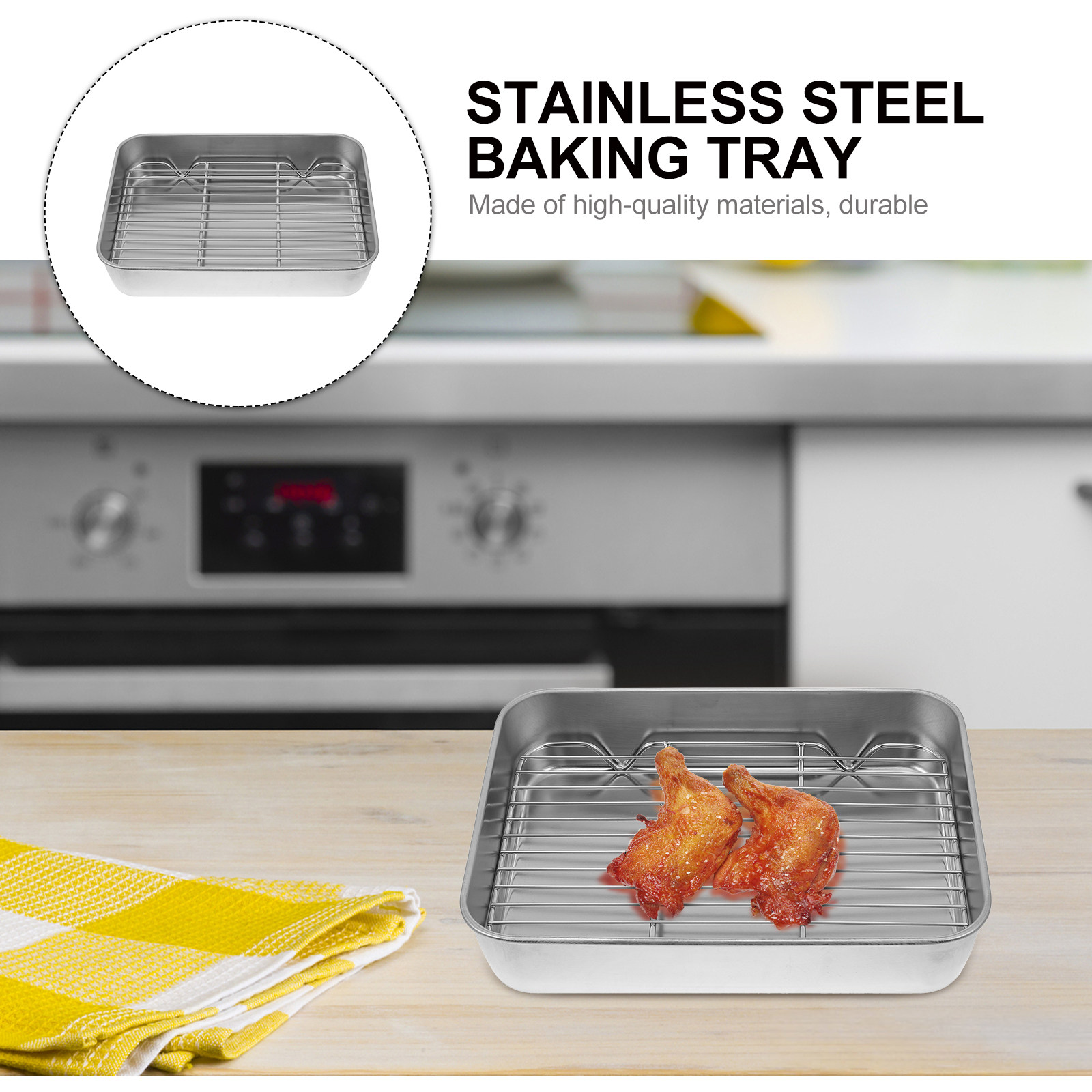 1Set Bbq Baking Tray Stainless - Kitchen Baking Tray Rack ulasan dan harga