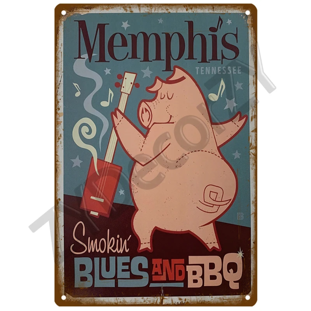 Retro BBQ Sign - Vintage Wall  - Kitchen Q ulasan dan harga