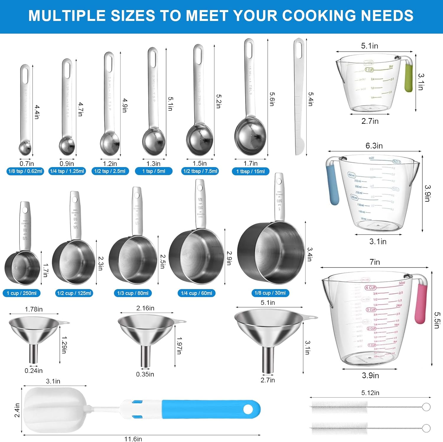 21-Piece Measuring Cups and Sp - Kitchen Glass Baking Set ulasan dan harga