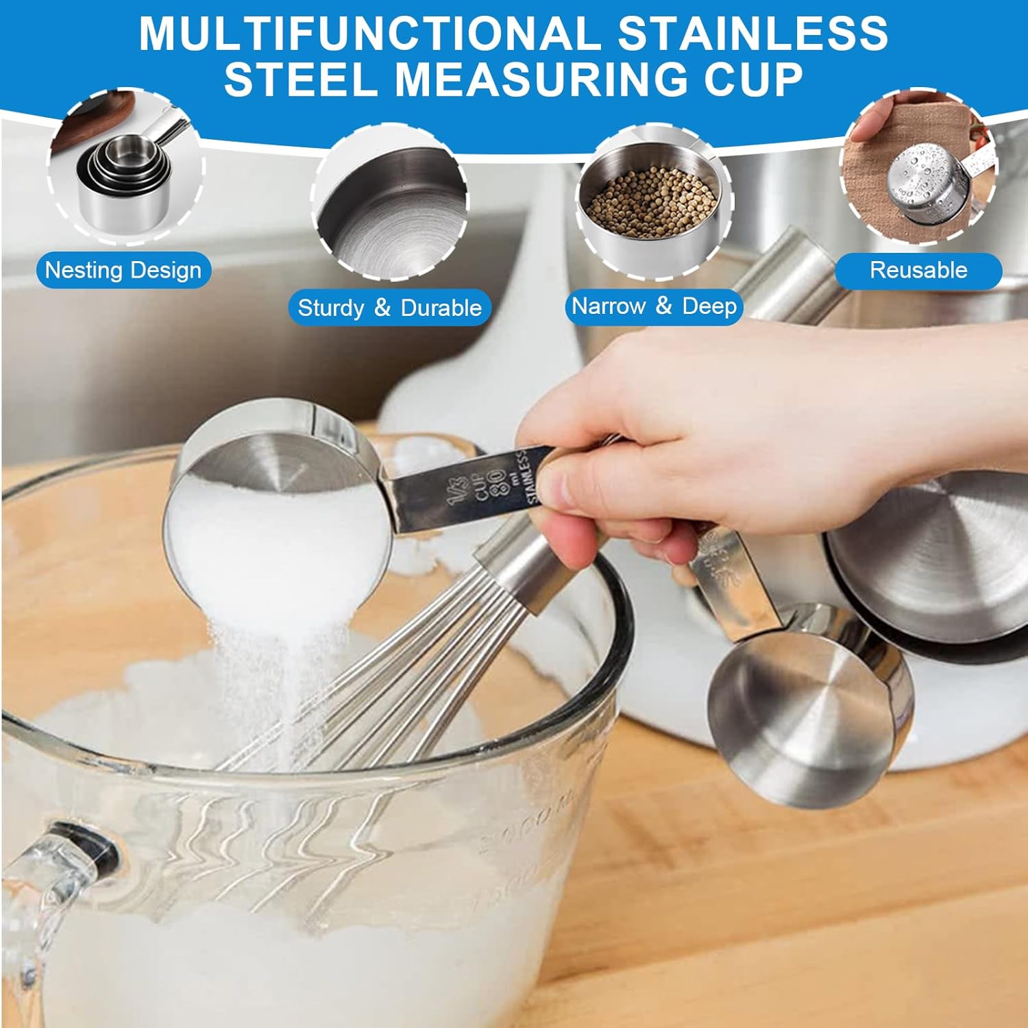 21-Piece Measuring Cups and Sp - Kitchen Glass Baking Set ulasan dan harga